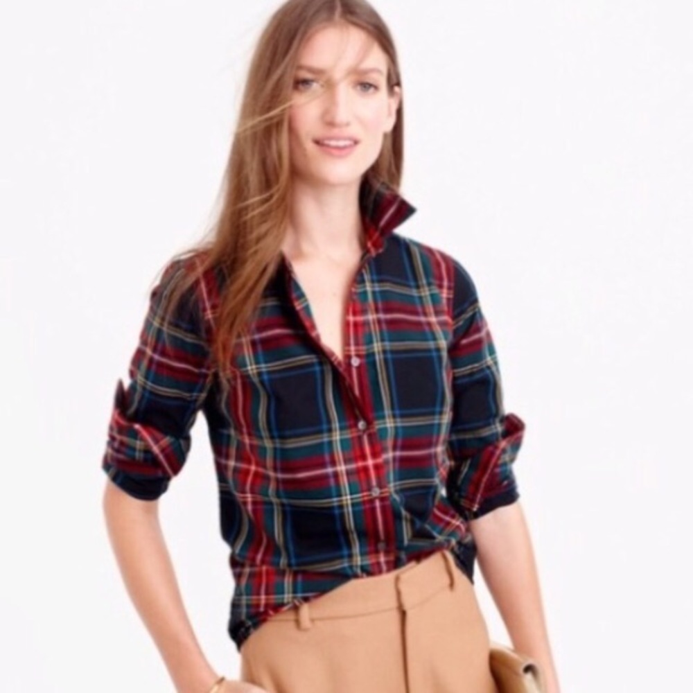 J. Crew Perfect Shirt in Stewart Plaid